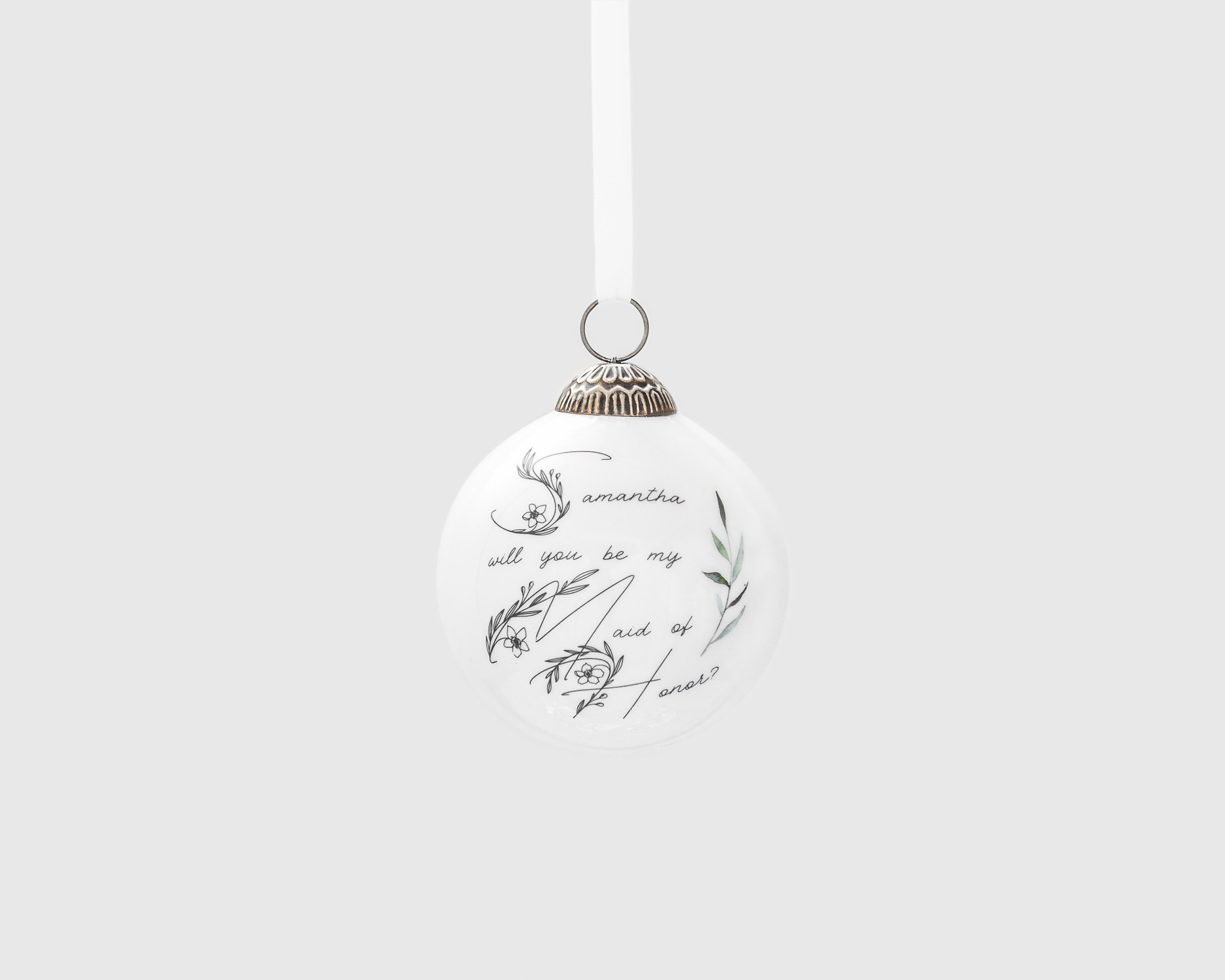 Personalized Glass Christmas Ornament with name