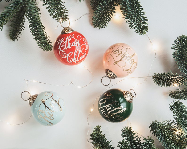 Glass Christmas Ornament with name