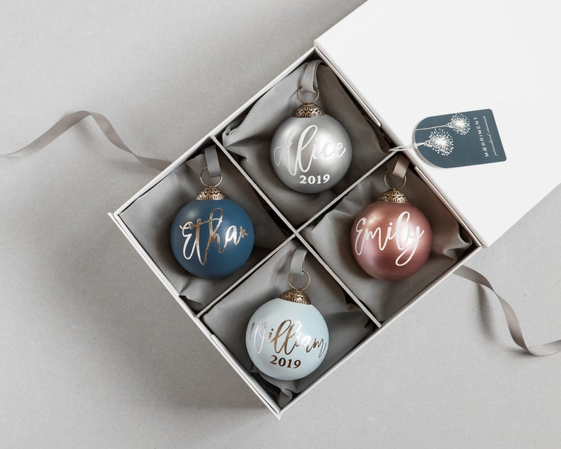 Glass Christmas Ornament set of 6