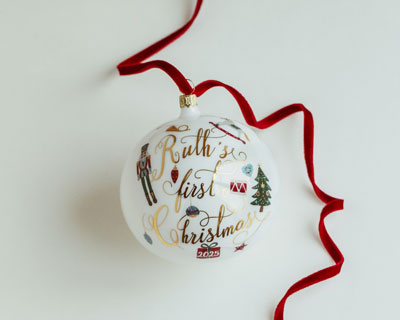 Personalized Christmas Nutcracker ball ornament, Babys first Christmas